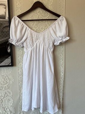 RSQ White Puff Sleeve Mini Dress